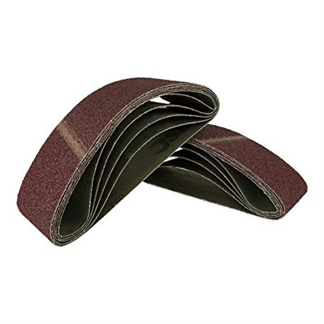 Lot de 25 bandes abrasives en tissu - 75 x 457 mm - 5 x grain 40/60/80/120/180 - Pour ponceuse à bande - Pour le travail du bois