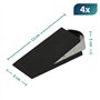Westcott E-19003 00 Lot de 4 butoirs de porte en forme de cale avec poignée en acier inoxydable Noir 12 x 5 x 3 cm