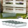 Lot de 6 pots de fleurs en zinc pour palettes européennes 38 x 13 x 9 cm
