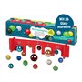 Moses 38064 Jeu de Billes Classique avec 26 Billes en Verre et Une Arche en Bois Multicolore