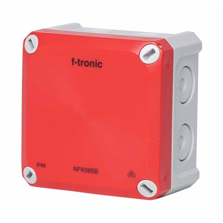 Boîte de dérivation FR 85x85x54mm membrane de perforation IP66 PS gris rouge éclairage de sécurité