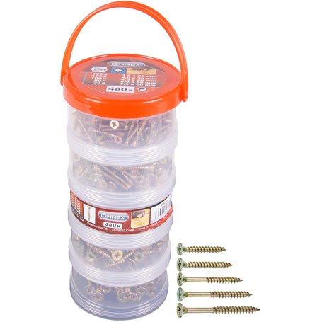 CON:P B30304 Assortiment de 480 Vis universelles galvanisées