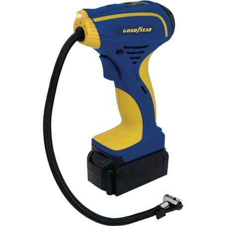 Goodyear 10727 Compresseur Manuel avec Batterie et éclairage LED 12 V pour gonfler Les pneus de Voiture
