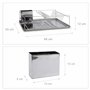 Relaxdays Égouttoir à Vaisselle en acier inoxydable chromé avec bac de récupération d'eau et porte couverts 33 x 48 x 12 cm pani