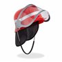 Relaxdays 10029922 Casque de Pompier pour Enfant, avec Visière, Protection nuque & Sangle pour Menton, Déguisement, Rouge 1 élém