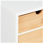 Relaxdays Boîte à tiroirs, Bambou et MDF, Mini-Commode 3 Compartiments, HLP : 14 x 33 x 21 cm, Organiseur, Nature/Blanc