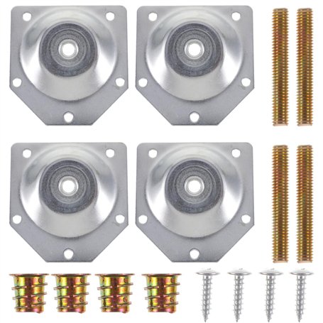 DOITOOL Lot de 4 plaques de Montage coudées à 14 degrés pour Pieds de Meubles