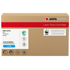 AgfaPhoto APTHPCF411AE approprié pour HP CLJPROM452 Toner cyan compatible aussi CF411A/410A 2300 Pages