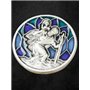 Médaille de Saint Christophe Argenté/bleu 3 cm Pour voiture