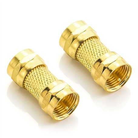 deleyCON 2x SAT Adaptateur Connecteur SAT Câble Connecteur F - Connecteur F Plaqué Or