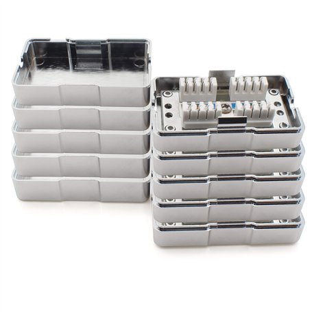 Boîte de connexion 361844 LSA+ extension de boîte de connexion réseau LSA+ assemblage CAT.6 5 pièces argent