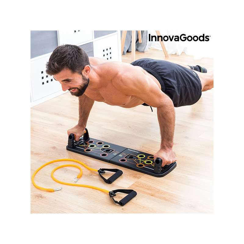 Planche de Pompes Push-Up avec Bandes de Résistance et Guide d'exercices Pulsher InnovaGoods