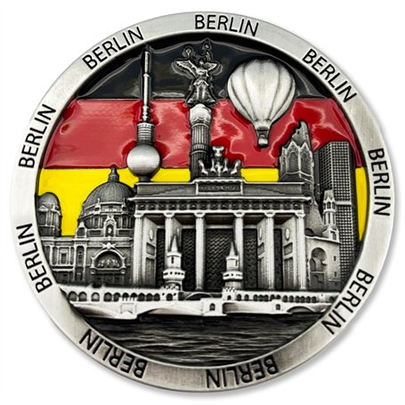 United1871 Aimant en métal Berlin | Souvenir typique de la capitale | Aimant de réfrigérateur | Conçu en Allemagne
