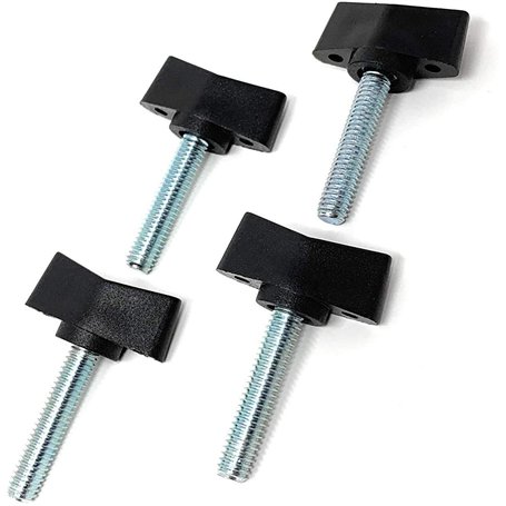 Design61 4 vis à ailettes en plastique avec boulons filetés en acier M4 x 12 mm