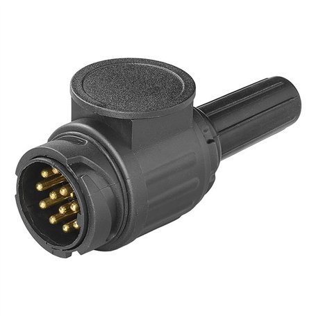 Multibros Connecteur 13 broches en PVC type Jaeger avec douille à 1 trou - Prise de remorque robuste pour véhicules 12 V - Conne