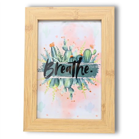 damaloo Lot de cadres photo 10 x 15 cm en bois avec motif - Moderne - Effet bambou - Cadre photo debout et suspendu - Grand cadr
