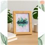 damaloo Lot de cadres photo 10 x 15 cm en bois avec motif - Moderne - Effet bambou - Cadre photo debout et suspendu - Grand cadr