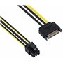 POPPSTAR 1x Adaptateur câble d'alimentation PCI-Express pour carte graphiques(2x connecteur alimenrtation Sata 15 broches femell