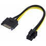 POPPSTAR 1x Adaptateur câble d'alimentation PCI-Express pour carte graphiques(2x connecteur alimenrtation Sata 15 broches femell