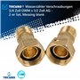 Tecuro Lot de 2 raccords filetés avec écrou 3/4" pour compteurs d'eau avec filetage extérieur 1/2" (1 set)