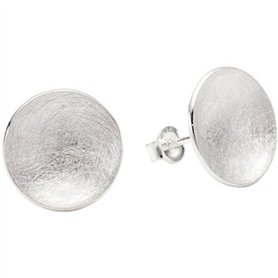 Vinani Boucles d'Oreilles Clous - Disque - brossé - Argent 925 - OSDA