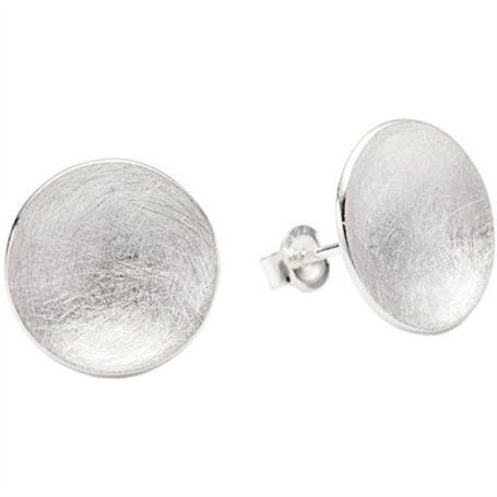 Vinani Boucles d'Oreilles Clous - Disque - brossé - Argent 925 - OSDA