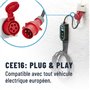 ABSINA Borne de Recharge vehicule Electrique CEE Type 2 avec Puissance réglable - Wallbox Mobile 11kW 16A triphasée IP67 avec câ