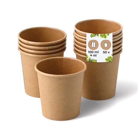 BIOZOYG 50x gobelets jetables 100 ml / 4 oz