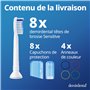 8 Pack demirdental compatible pour Philips Sonicare Têtes de brosse de rechange, Sensible, Blanc, remplace HX6058