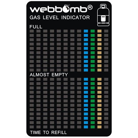 webbomb® Indicateur de niveau de gaz - Indicateur de niveau de remplissage pour barbecue à gaz