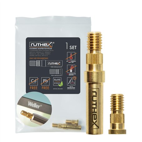ruthex 2x adaptateurs de pannes Weller série ET & LT - pannes de fer à souder compatibles avec les fers à souder Weller WE1010