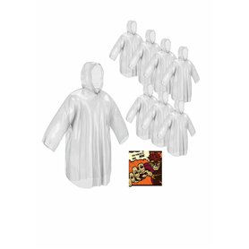 skapandi Lot de 8 ponchos de pluie jetables avec capuche | Cape de pluie | Veste de pluie | Vêtements de pluie | Transparent et