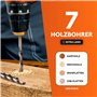 MEISTERGRIFF® Lot de 7 forets à bois longs – Forets extra tranchants – Forets hélicoïdaux stables et incassables – Diamètres 4, 
