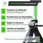 DRIVEUPTOOLS Chandelles Voiture 3T avec Tampon en Caoutchouc | Ensemble de 2 Chandelles Stabilisateurs | Hauteur de Levée 28-42
