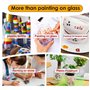 Happlee Peinture de Verre de 12 Couleurs avec, Peinture Non-Toxique pour Le Verre, Utilisation de Couleur de Verre pour Le Verre