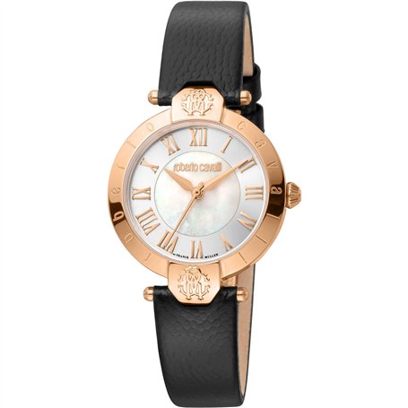 Roberto Cavalli by Franck Muller Femmes Analogique Quartz Montre avec Bracelet en Cuir RV1L166L0031