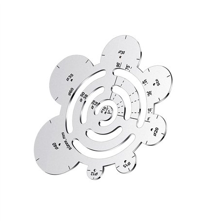 Ocnvlia Cercle Rond de RèGle de Coupe D'Angle en MéTal D'Outils de Coupe en Cuir pour des Projets en Cuir de Dessin de Travail d