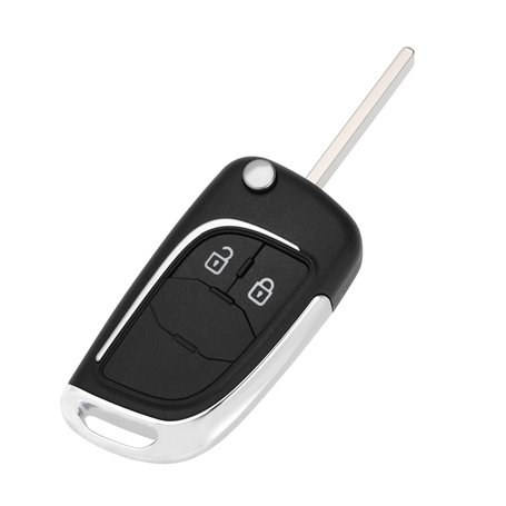 VGOL 1 Pièce Coque de Clé de Voiture Pliable à 2 Boutons de Rechange pour Télécommande Compatible avec Opel Compatible avec Zafi
