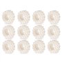 Wanjorlay Lot de 12 serviettes anneau de serviettes de table de mariage avec perle blanche