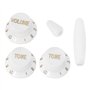 eMagTech Ensemble de Boutons Blancs avec Kit d'embouts de Commutateur 2 Tons 1 Volume Compatible avec Fender Compatible avec Les