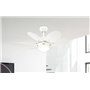 78673 Ventilateur de plafond d'intérieur à six pales et une lampe Turbo II de 76 cm, finition en blanc avec verre opale dépoli
