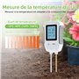 Tolesum Testeur de Sol 3 en 1, Testeur de Température et de PH pour Plantes, Capteur Hygromètre, avec Affichage LCD Rétroéclairé