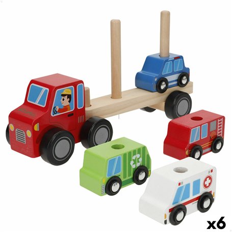Camion porte-véhicules et Voitures 25 x 13 x 6 cm (6 Unités)
