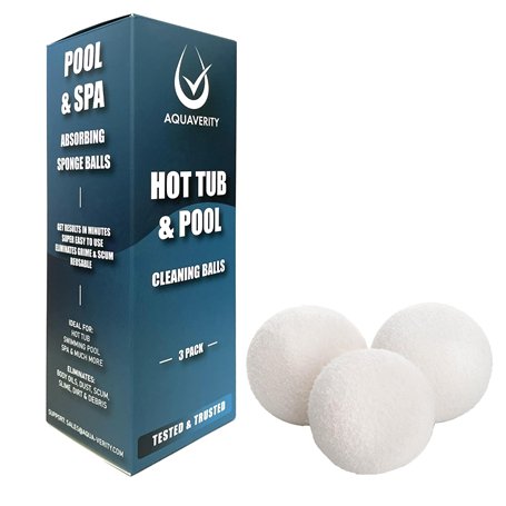 AQUAVERITY Balles de Nettoyage pour Spa – Absorbeurs d'écume flottants efficaces pour Spa et piscines – Facile à Utiliser
