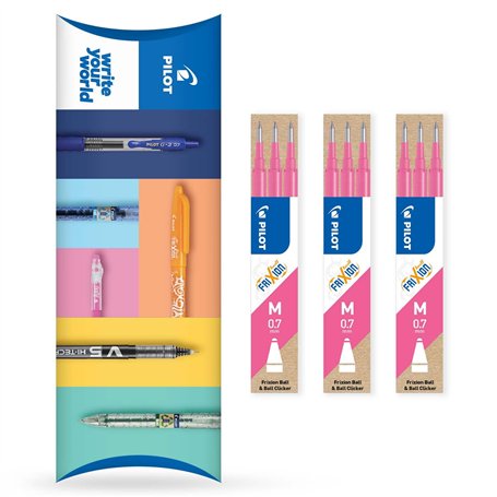Pilot Frixion Heat/Friction Lot de 9 recharges effaçables – Ligne moyenne de 0