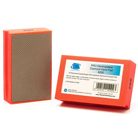 Glass Polish Pro Bloc de ponçage à Main diamanté Grain 200 pour Lisser