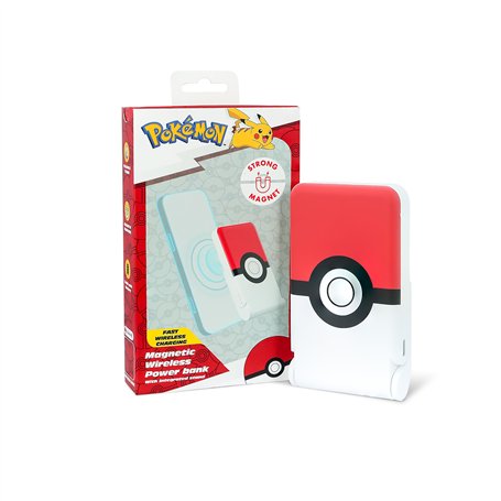 OTL Technologies PK1186 Chargeur de Banque d'alimentation magnétique sans Fil Pokemon Poke Ball 5000 mAh avec Support intégré