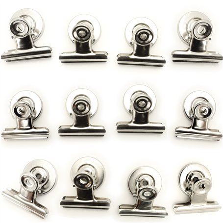 igadgitz home U6841 Pince Aimant (12 Clips par Paquet) Clip Magnetique Frigo Photos
