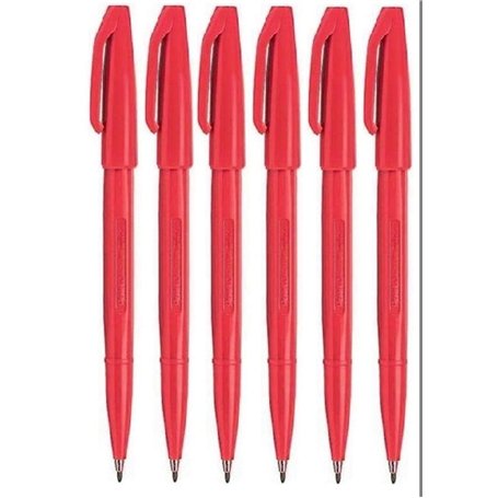 Pentel Rouge Original Sign Pen S520 Fibre marqueurs à pointe stylos plume de couleur Fineliner 2 mm 1 mm Largeur de trait (lot d