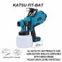 KATSU FIT-Bat 21V Pistolet à Peinture sans Fil 1200ml avec Lumière LED et 3 Buses, Pulvérisateur de Peinture électrique pour Pei